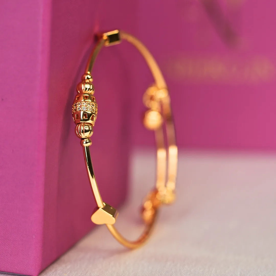 Golden Heart Charm Bracelet