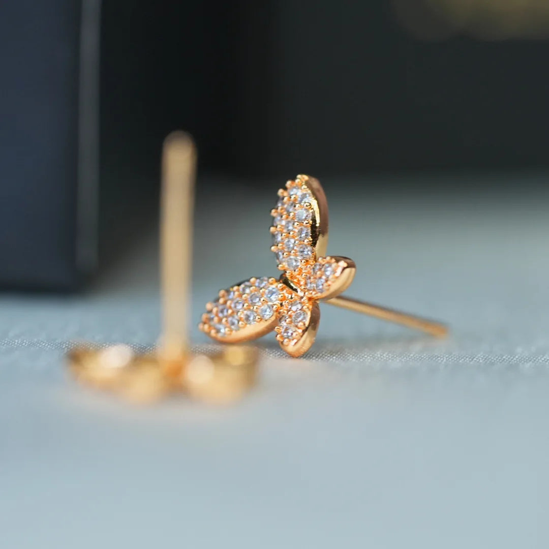 AD Crystal Butterfly Earrings