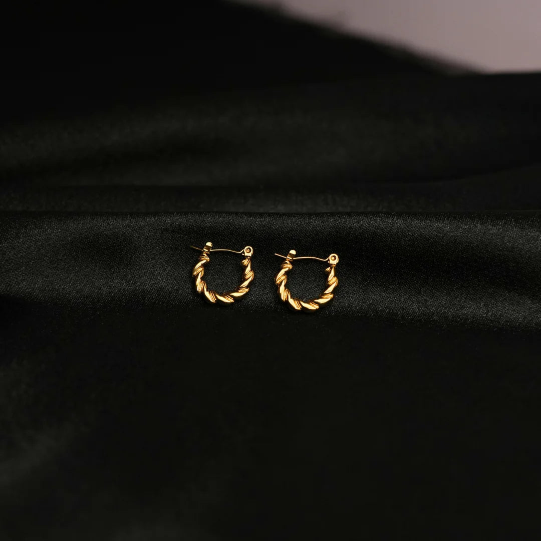 Golden Rope Hoop Earrings