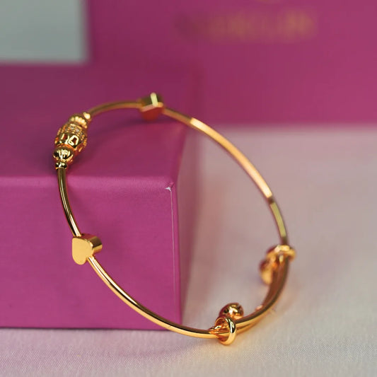 Golden Heart Charm Bracelet