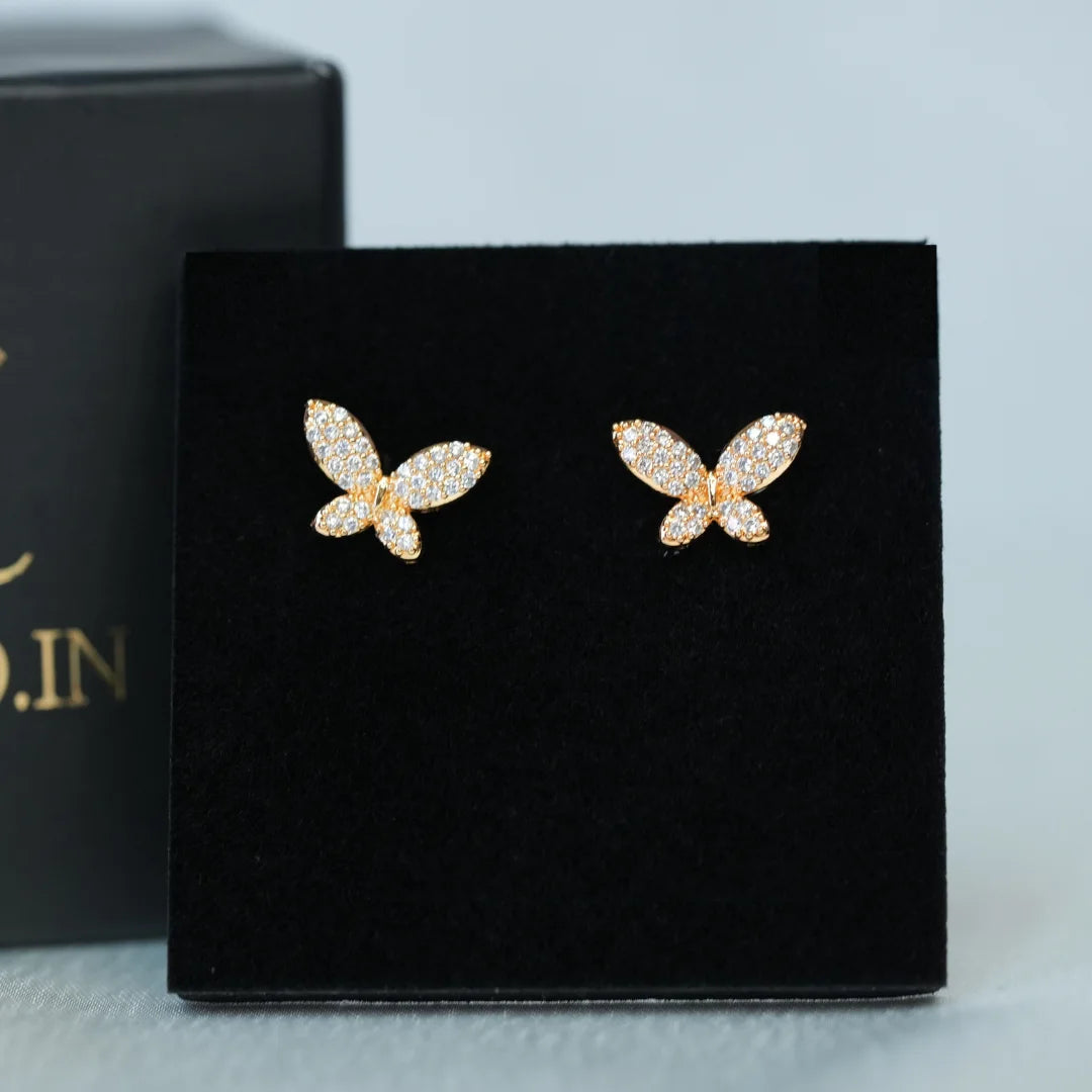 AD Crystal Butterfly Earrings
