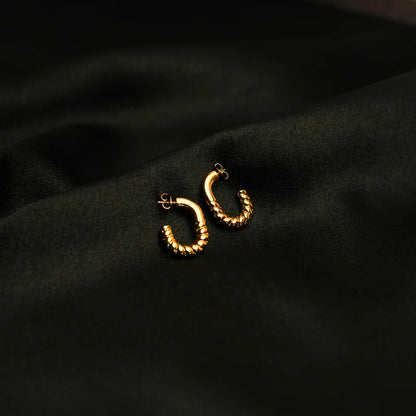 Golden Spiral Hoop Earrings