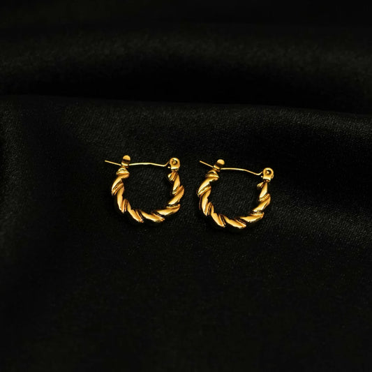 Golden Rope Hoop Earrings